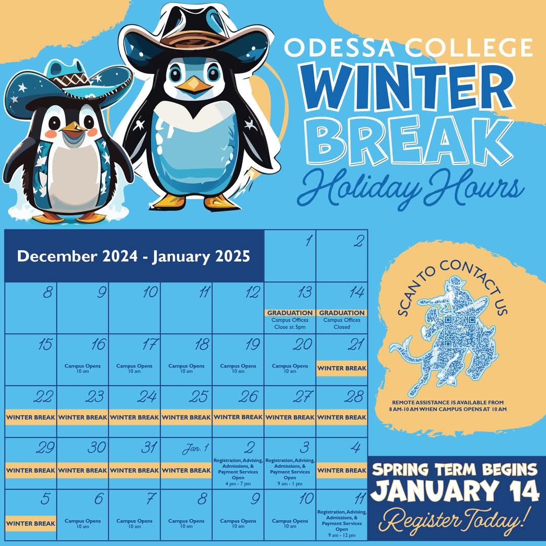 Odessa College to Observe Special Holiday Hours